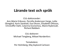 Lärande text och språk