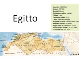 Egitto T erritorio Occupa l’angolo nordorientale dell’africa e comprende la penisola