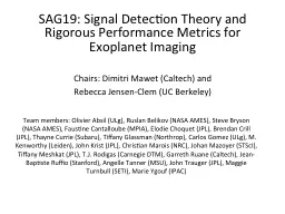 SAG19: Signal Detection Theory and Rigorous Performance Metrics for Exoplanet Imaging