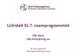 Lühidalt EL 7.  raamprogrammist