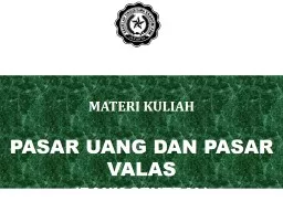 MATERI KULIAH  PASAR UANG DAN PASAR VALAS