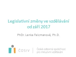 Legislativní změny ve vzdělávání od září 2017