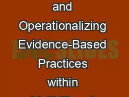Understanding and Operationalizing Evidence-Based Practices within Multi-Tiered Systems of Support