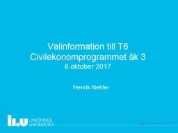 Valinformation till T6 Civilekonomprogrammet åk 3