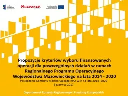 Propozycje  zmian do Regulaminu prac Komitetu Monitorującego Regionalny Program Operacyjny Wojewó