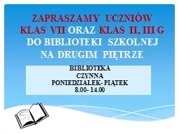 ZAPRASZAMY UCZNIÓW KLAS