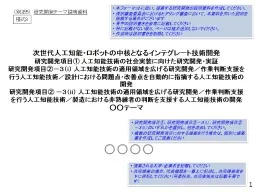 次世代人工知能・ロボットの中核となるインテグレート技術