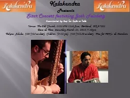 Kalakendra  Presents Sitar Concert featuring Josh Feinberg