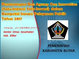 Pencanangan One Agency One Innovation