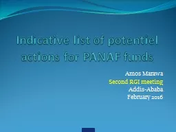 Indicative  list  of potentiel actions for PANAF