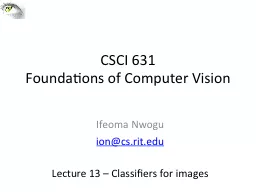 CSCI 631 Foundations of Computer Vision