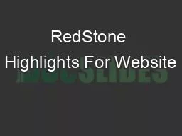 RedStone Highlights For Website