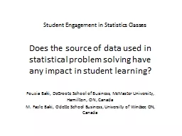 Student Engagement in Statistics Classes