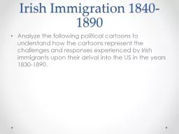 Irish Immigration 1840-1890