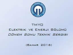 TMYO Elektrik ve Enerji Bölümü