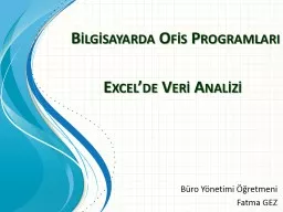 Bilgisayarda Ofis Programları