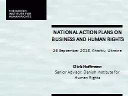 National Action Plans on BUSINESS AND HUMAN RIGHTS