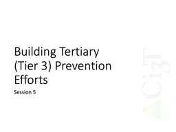Building Tertiary (Tier 3) Prevention Efforts