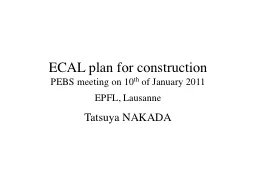 ECAL plan for construction