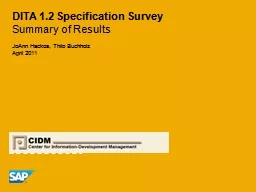DITA 1.2 Specification Survey