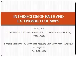 INTERSECTION OF BALLS AND EXTENDABILITY OF MAPS