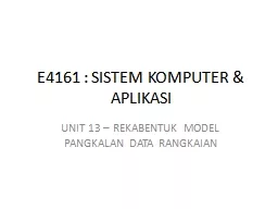 E4161 : SISTEM KOMPUTER & APLIKASI