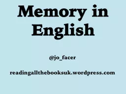 Memory in English @ jo_facer