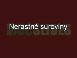Nerastné suroviny