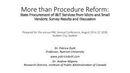       More than Procedure Reform: