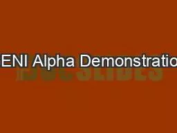 GENI Alpha Demonstration