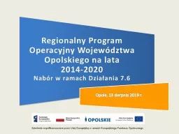 Regionalny Program Operacyjny Województwa Opolskiego na lata        2014-2020