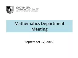 PPT-Mathematics Department Meeting