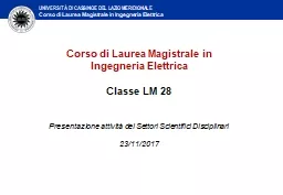 Corso di Laurea Magistrale in Ingegneria Elettrica