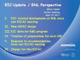 EIC Update / BNL Perspective