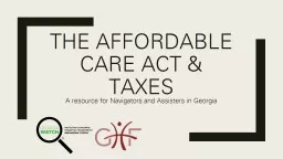 The Affordable Care Act & Taxes