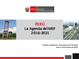 PERÚ La Agenda del MEF