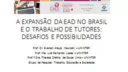 A EXPANSÃO DA EAD NO BRASIL E O TRABALHO DE TUTORES: DESAFIOS E POSSIBILIDADES