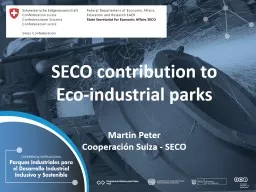SECO contribution to  Eco-industrial parks
