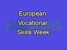European Vocational Skills Week
