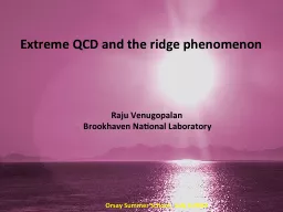 Extreme QCD and the ridge phenomenon