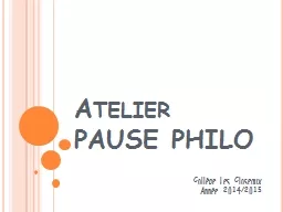 Atelier  PAUSE PHILO Collège Les Closeaux