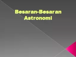 Besaran-Besaran   Astronomi