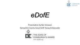 eDofE Presentation by Ben Simpson