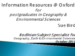 Information Resources @ Oxford