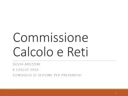 Commissione  Calcolo e Reti