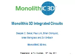 MonolithIC 3D   Inc. Patents Pending