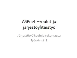 ASPnet  – koulut  ja  järjestöyhteistyö