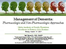 Management of  Dementia: