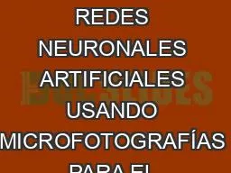 SISTEMA BASADO EN REDES NEURONALES ARTIFICIALES USANDO MICROFOTOGRAFÍAS PARA EL DIAGNÓSTICO