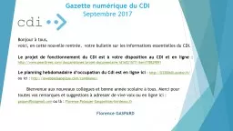 G azette numérique du CDI